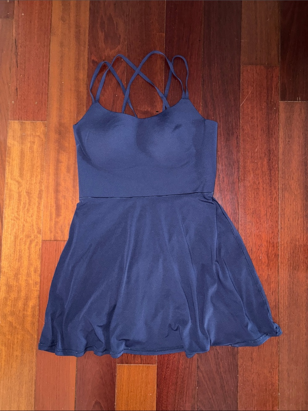 aerie Navy Crisscross Strappy Slip Dress